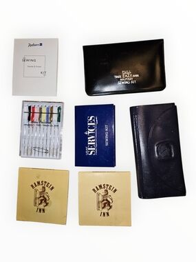 Vintage and New Travel Sewing Kits--Set of 7